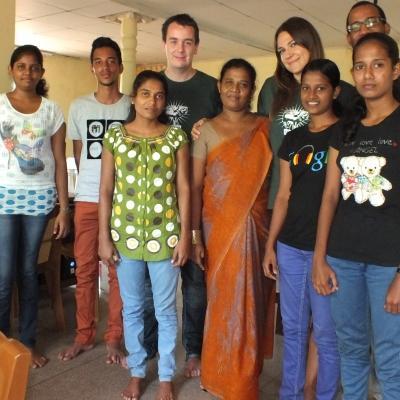 Projects Abroad business interns in Sri Lanka take a photo with their team. Projects Abroad interns at their business placement in Sri Lanka.